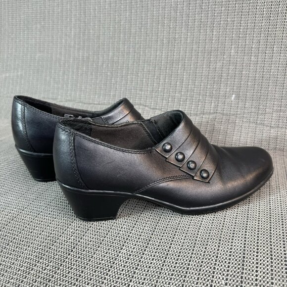 CLARKS Bendables Ingalls Falls Shoe Black Leather Slip On Bootie Boot Size 10M - Picture 5 of 8